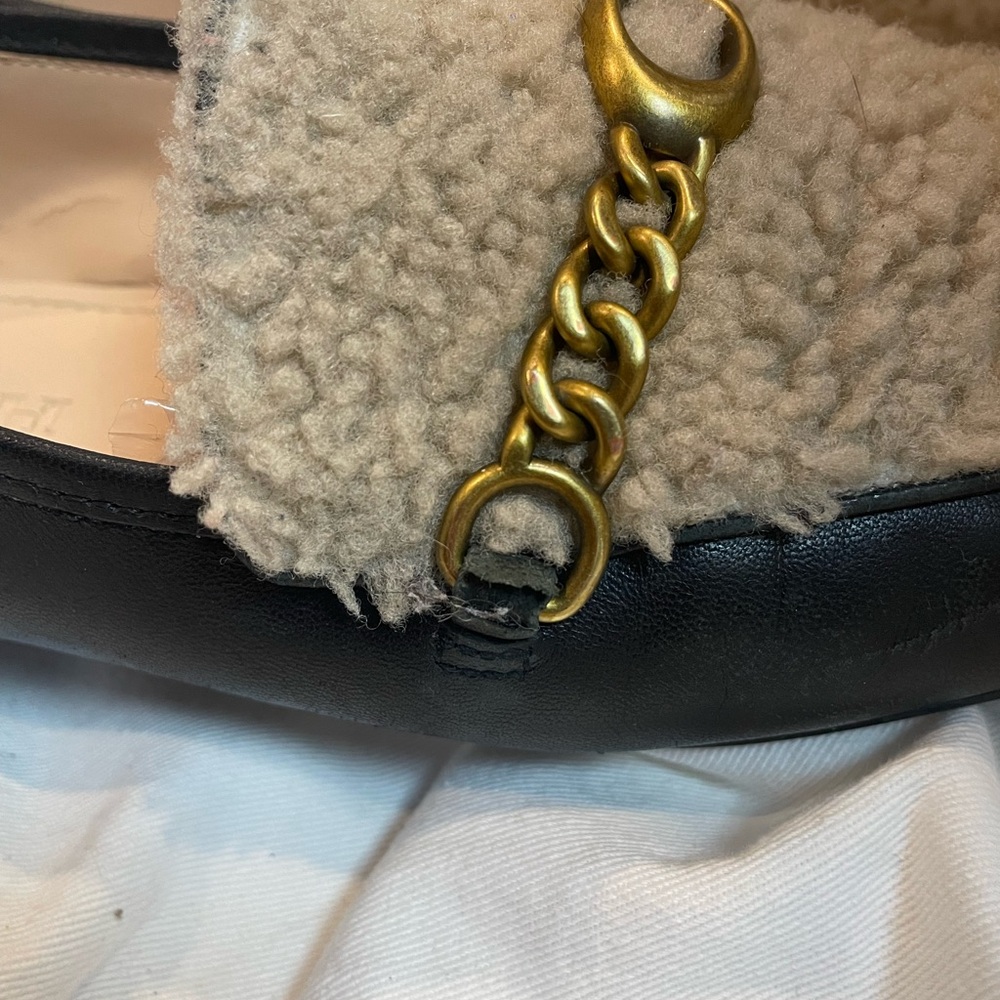COACH Helena Convertible Loafer wiith Genuine Shearling Trim, Black, Size 6 - Picture 4 of 8